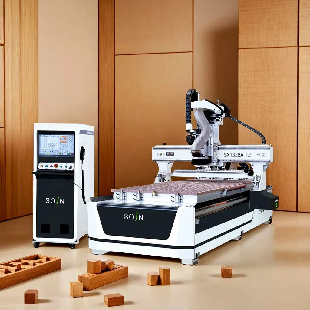 Автоматический ЧПУ фрезерный станок для деревообработки SX1328A-12