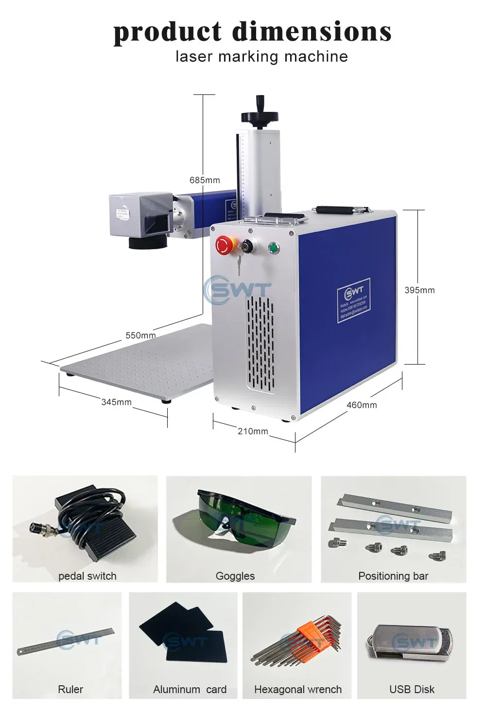 Профессиональный лазерный маркировочный станок 10-100W 2