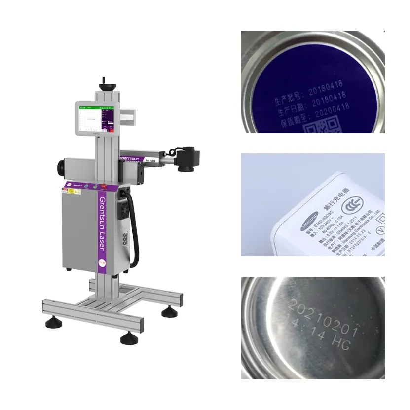 Онлайн лазерный маркировочный станок 30W/50W с волоконным лазером для пластиковых труб