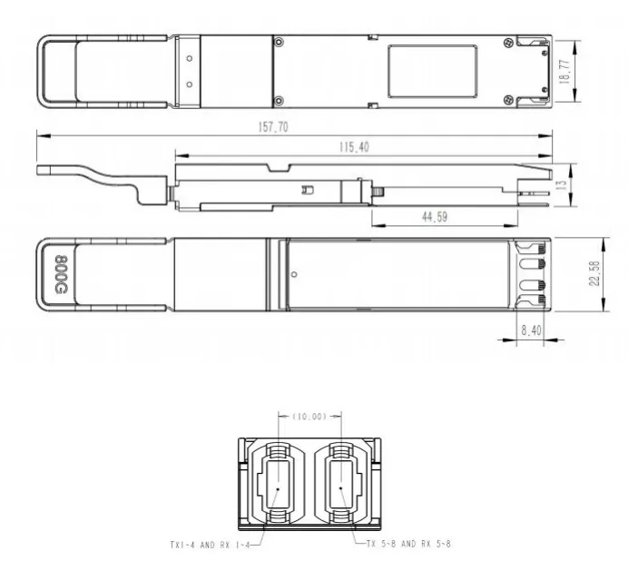 Оптический трансиверный модуль 800G OSFP DR8 CC-OSFP08DR8-12D 5