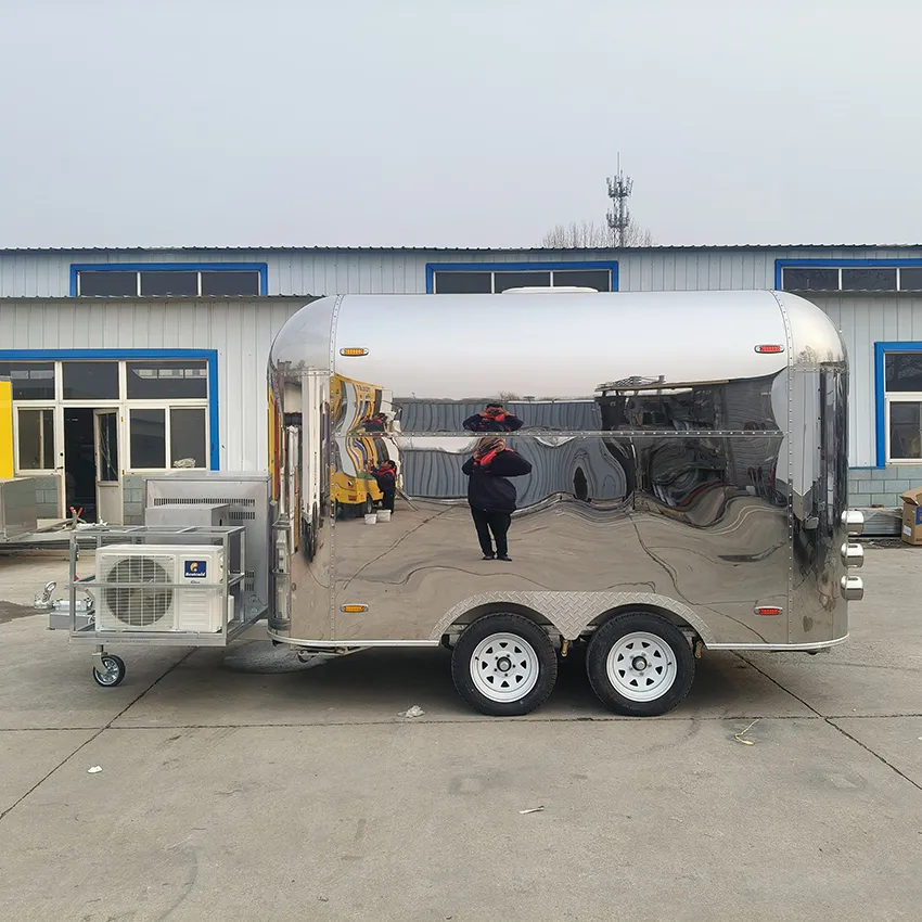 Кофейный трейлер Airstream, изготовленный на заказ, бар с бургерами, картофелем фри и мороженым 6