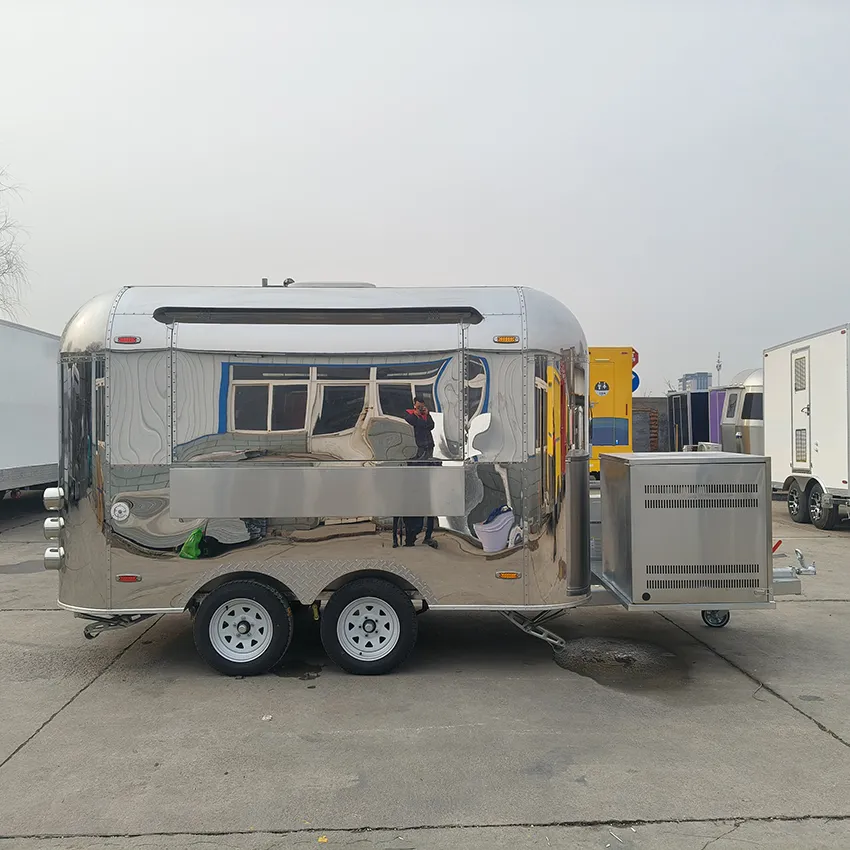 Кофейный трейлер Airstream, изготовленный на заказ, бар с бургерами, картофелем фри и мороженым 3