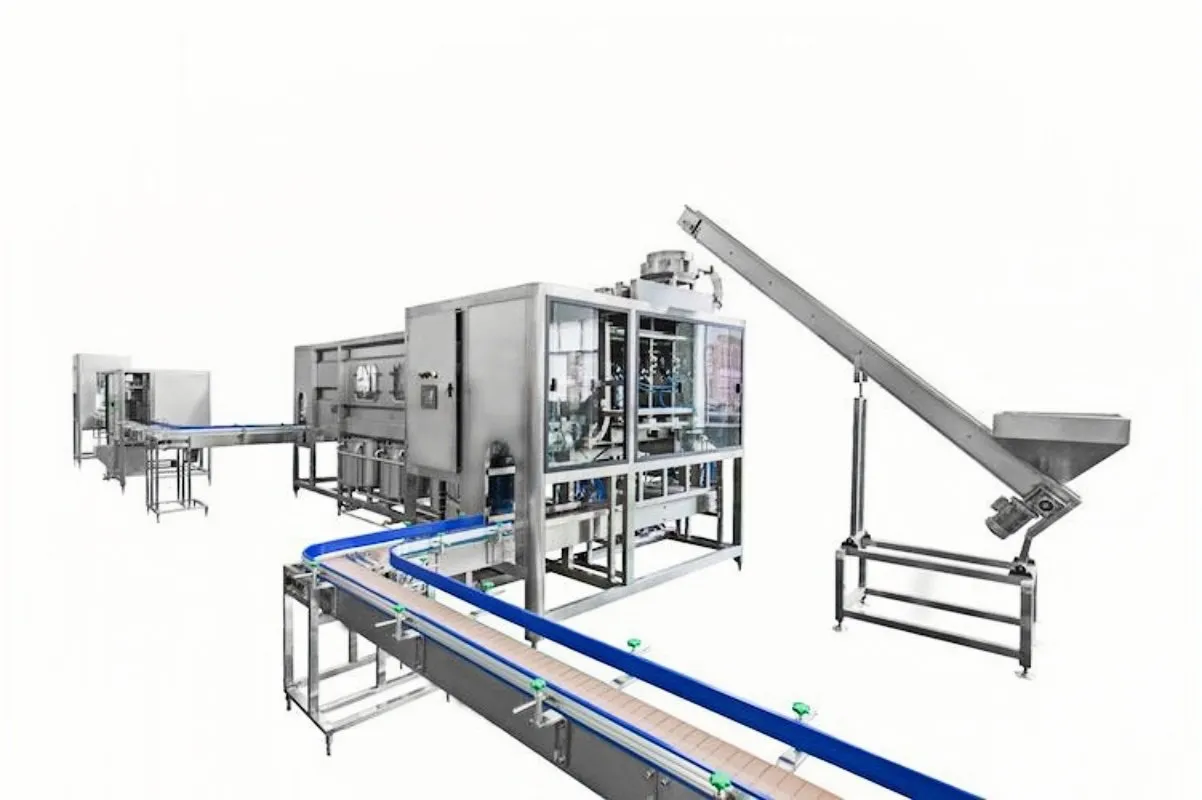 Автоматическая машина для розлива, укупорки и герметизации очищенной воды в бутыли 5 галлонов / 19 л