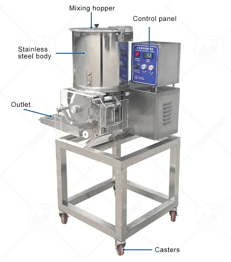 Автоматическая машина для формирования мясных котлет из куриных наггетсов 3