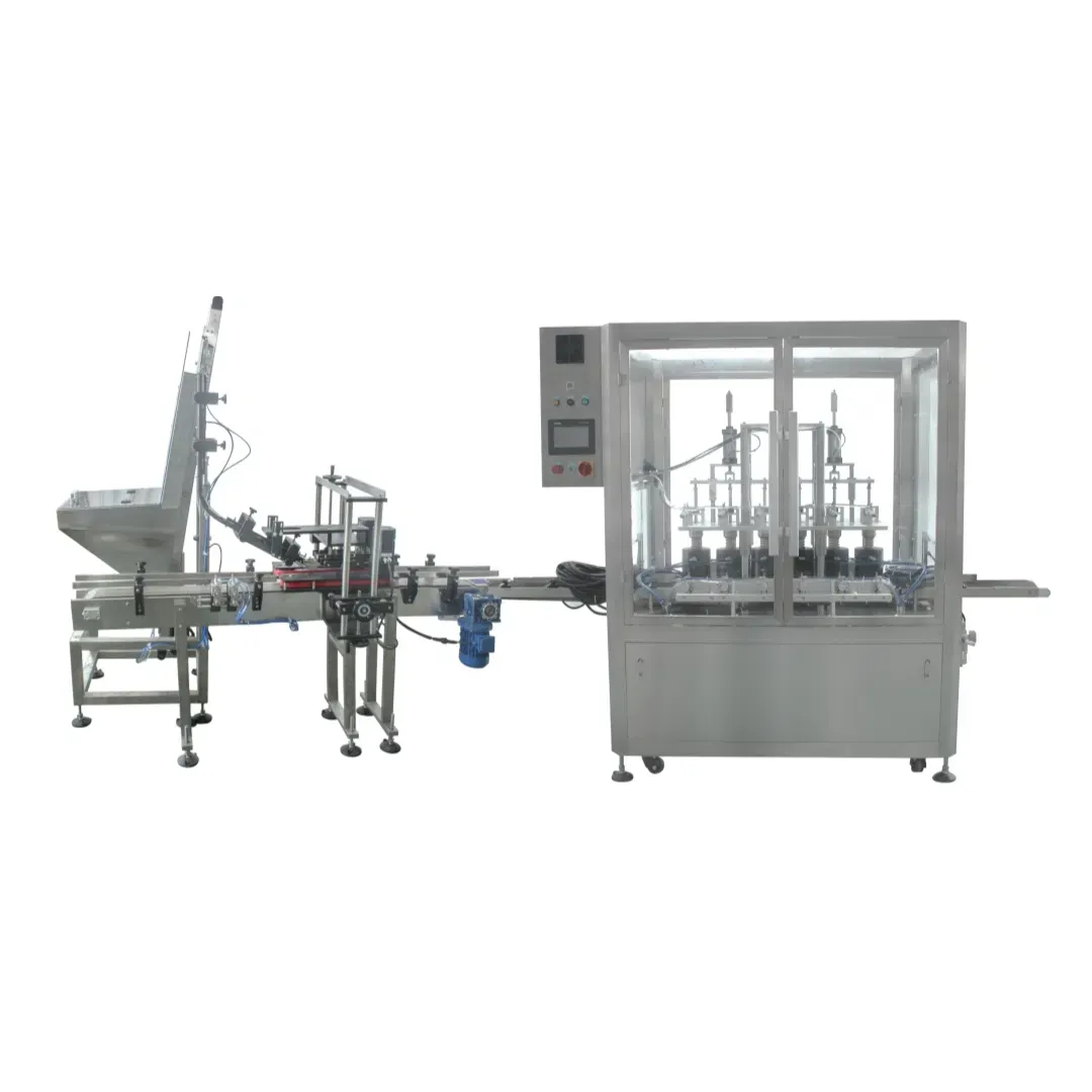 Автоматическая линейная многоголовочная вакуумная бутылочная упаковочная машина для капсуляции жидкости 2