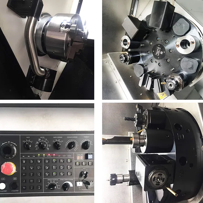 Автоматический наклонный станок с ЧПУ с гантельным загрузчиком и туреткой 3
