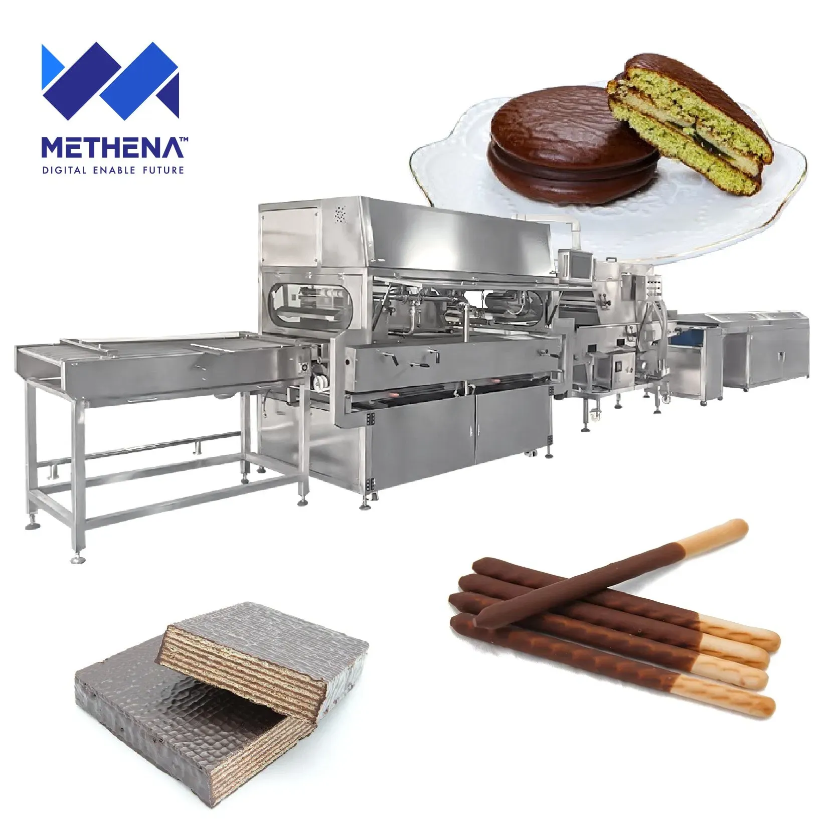 Автоматическая машина для покрытия клубники шоколадом с охлаждающим туннелем 5