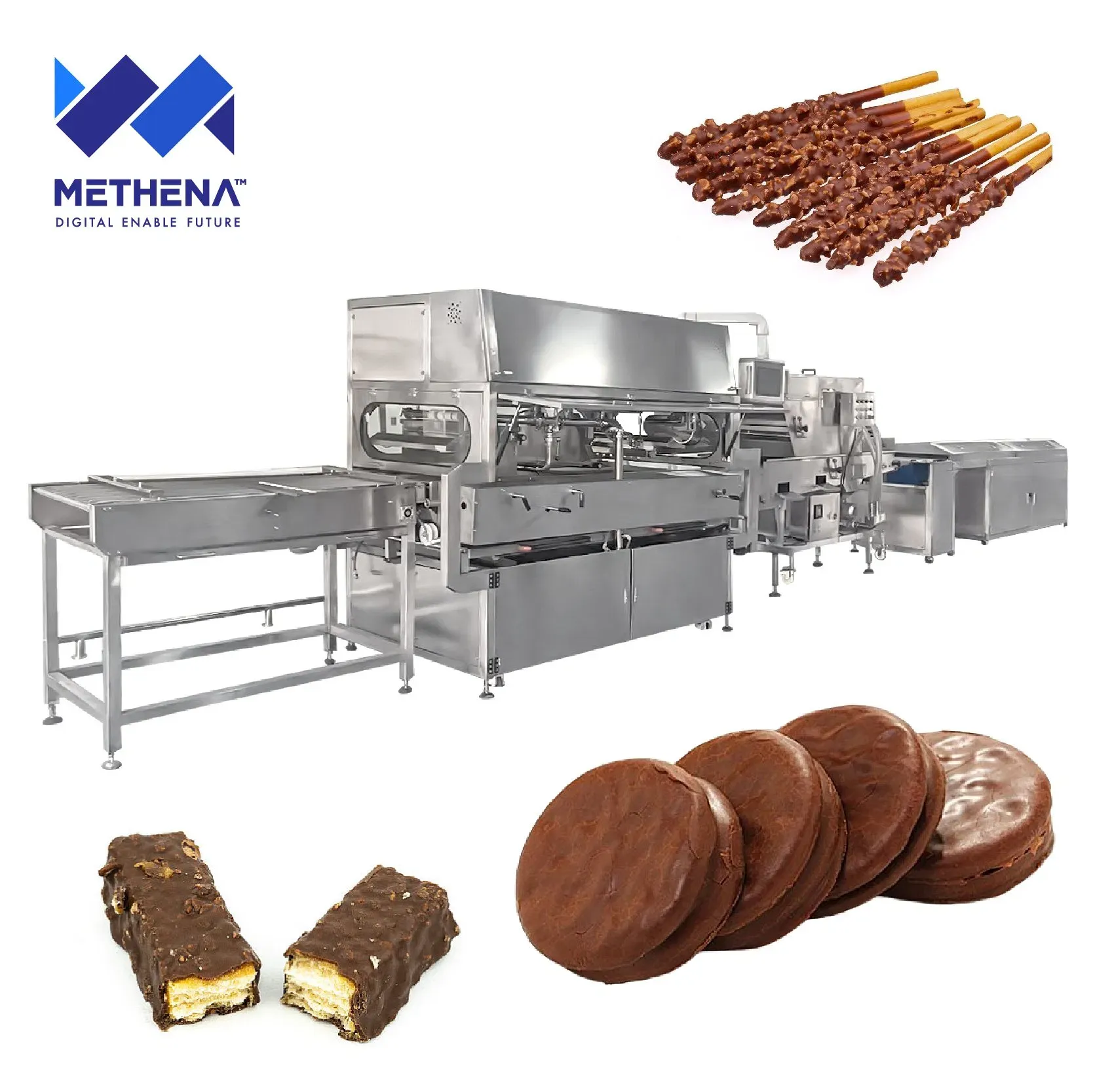 Автоматическая машина для покрытия клубники шоколадом с охлаждающим туннелем 3