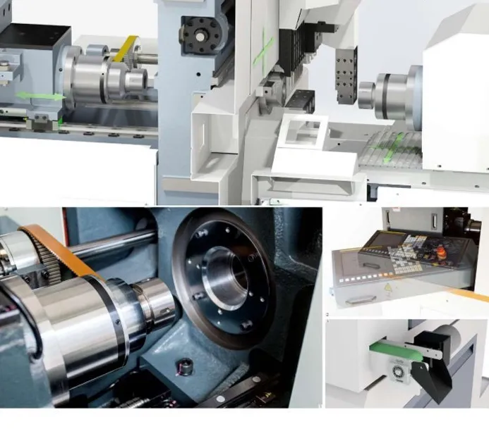 B20 Двухшпиндельный швейцарский тип ЧПУ автоматический токарный станок 2