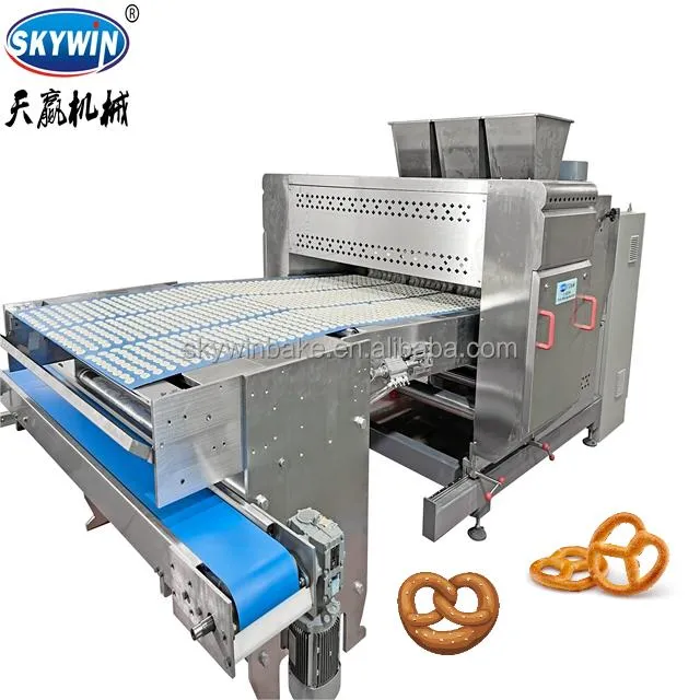 Машина для выпечки закусок с высокой производительностью для печенья с начинкой из шоколадной арахисовой пасты в виде кренделя 3