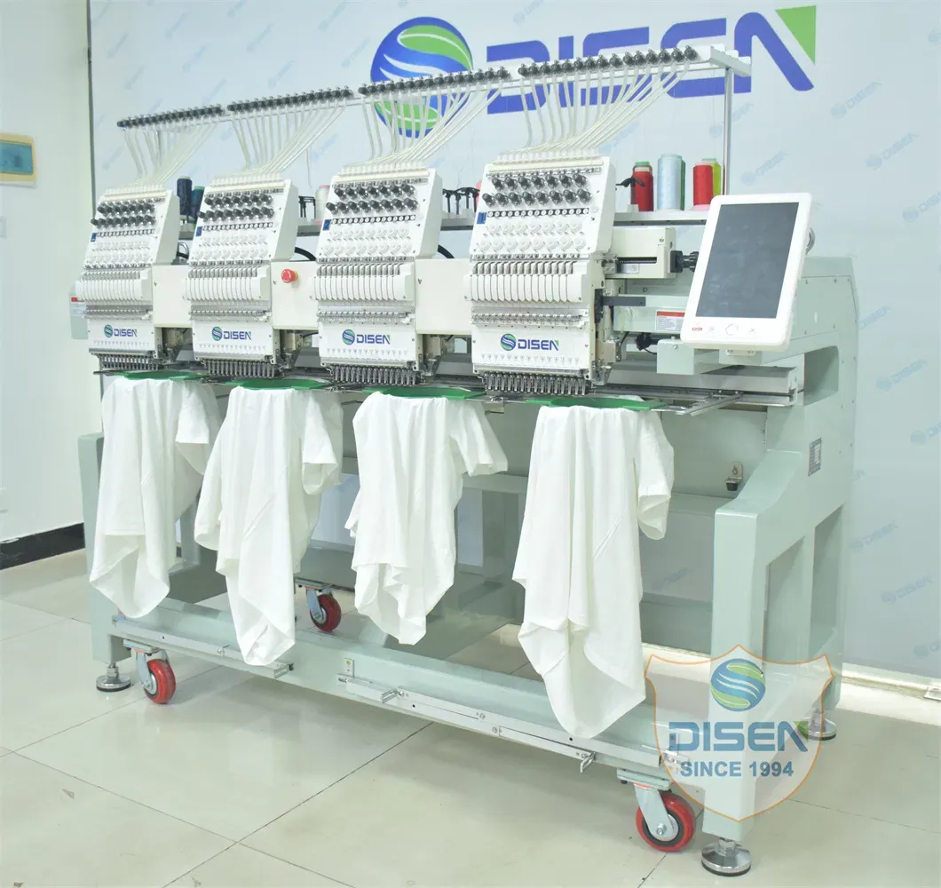 Промышленный компьютер с четырьмя головками для вышивания на одежде 3