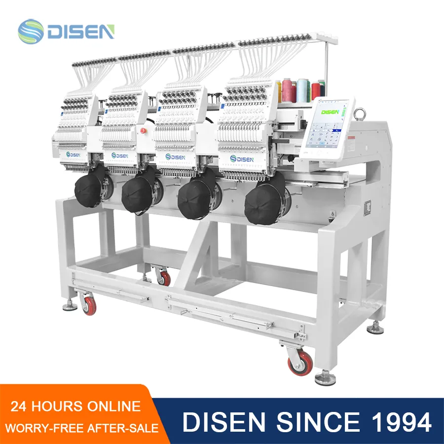 Промышленный компьютер с четырьмя головками для вышивания на одежде