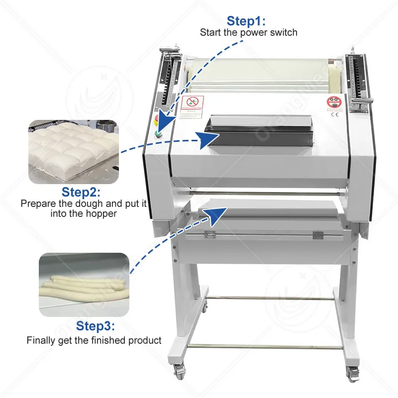 Профессиональная машина для раскатки и формовки теста для булочек и багетов 4