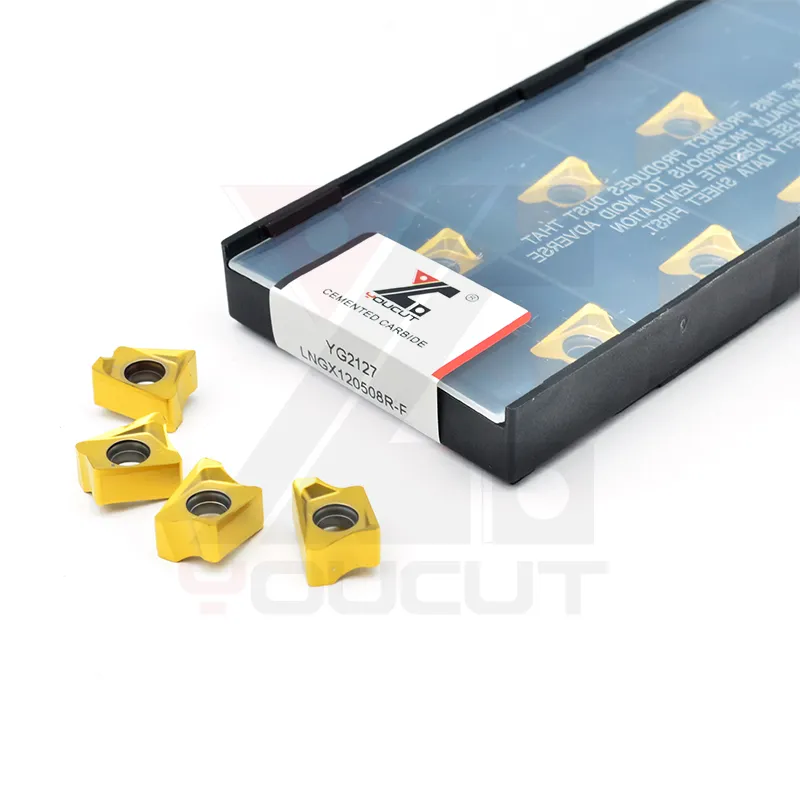 Карбидная резьбовая вставка с желтым золотым покрытием LNGX120508R