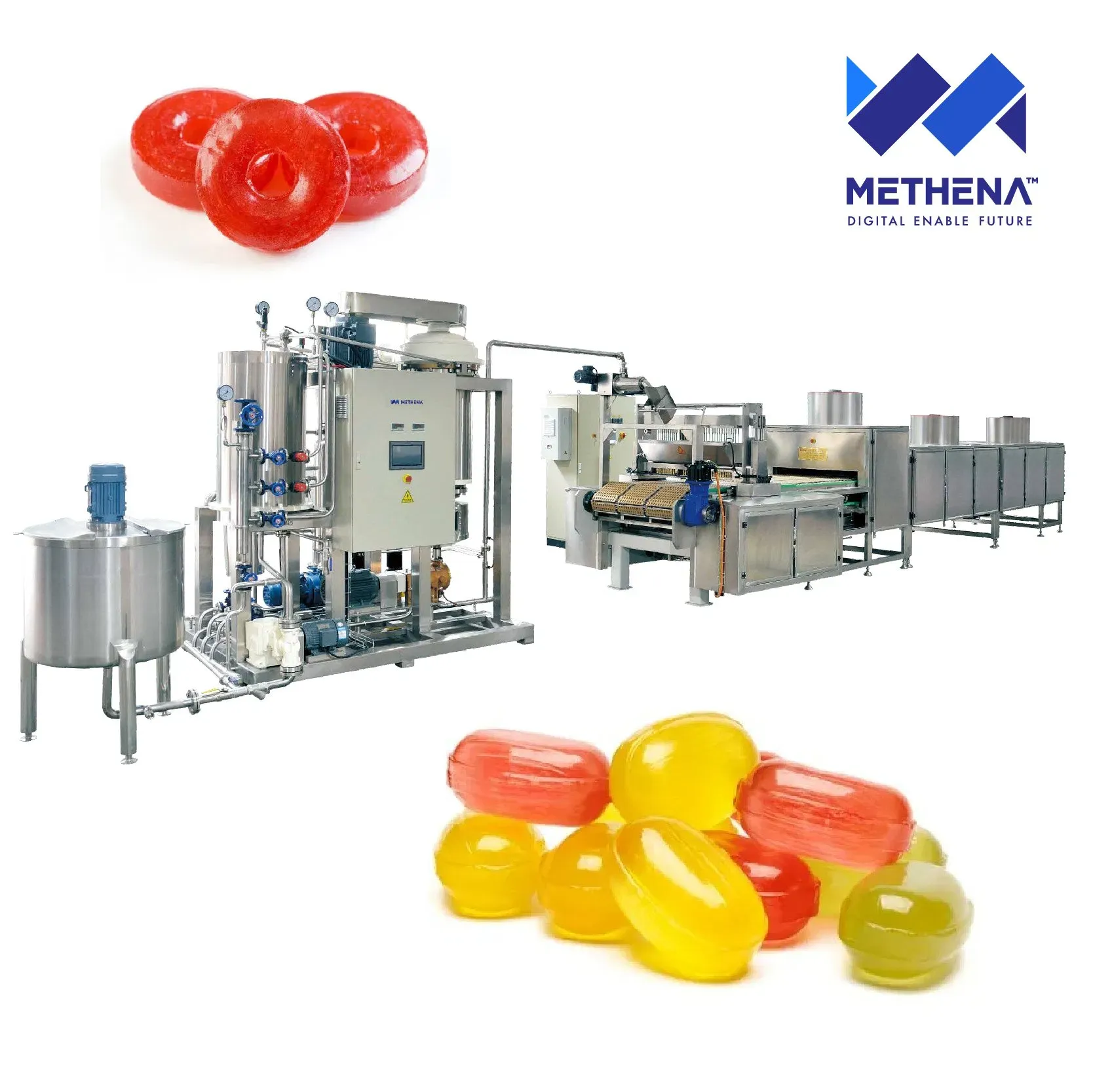 Автоматическая линия производства круглых мятных твердых конфет 4