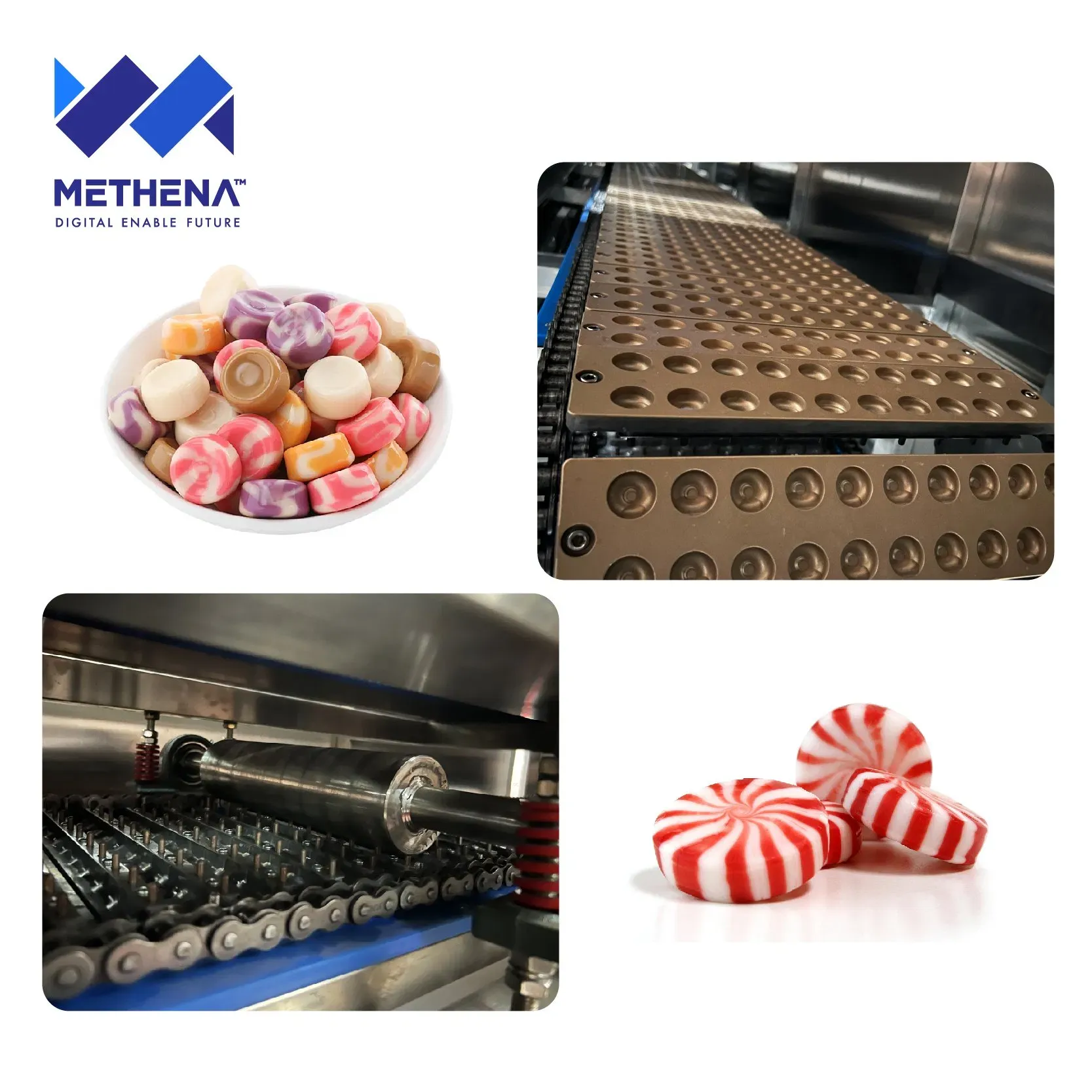 Автоматическая линия производства круглых мятных твердых конфет 5