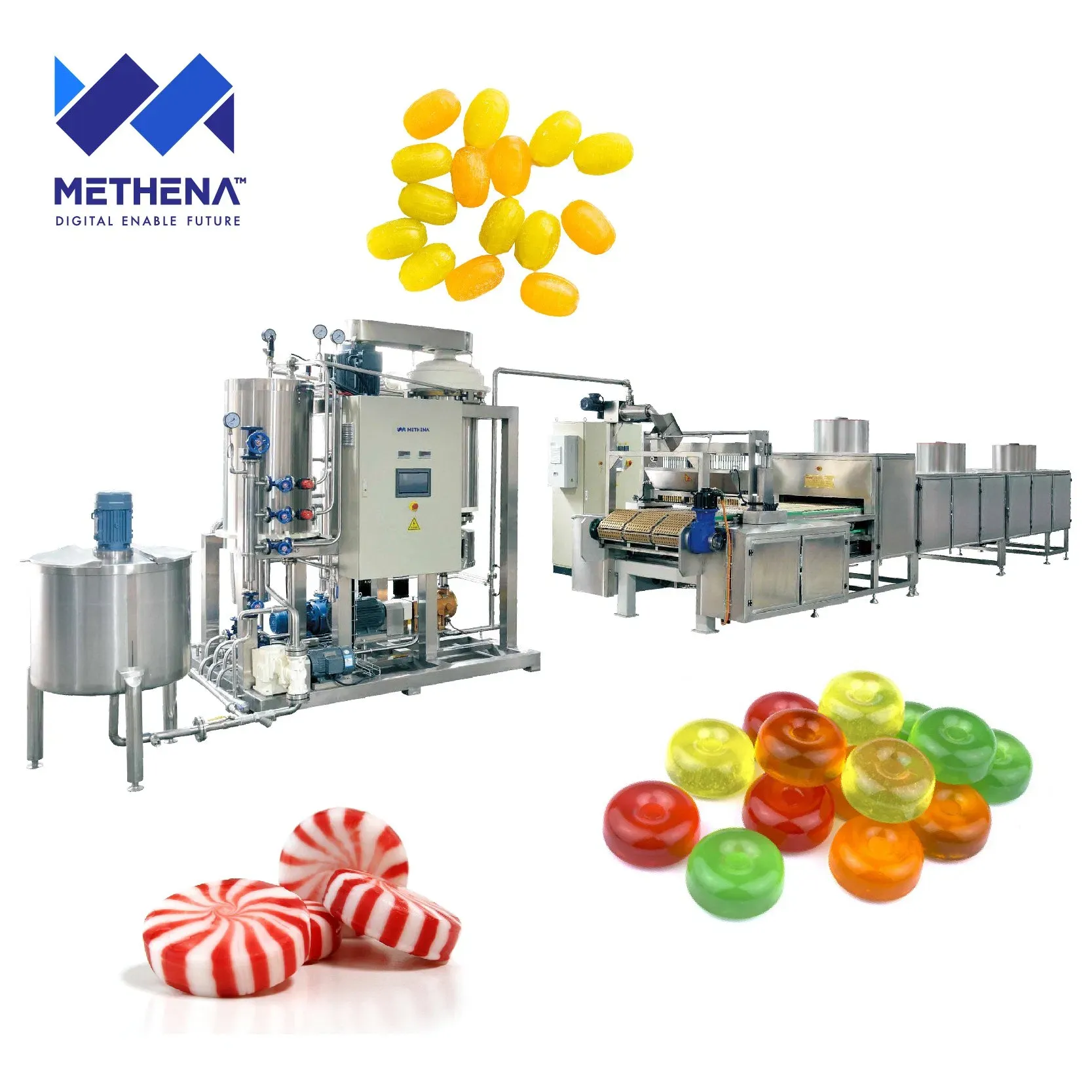 Автоматическая линия производства круглых мятных твердых конфет 3