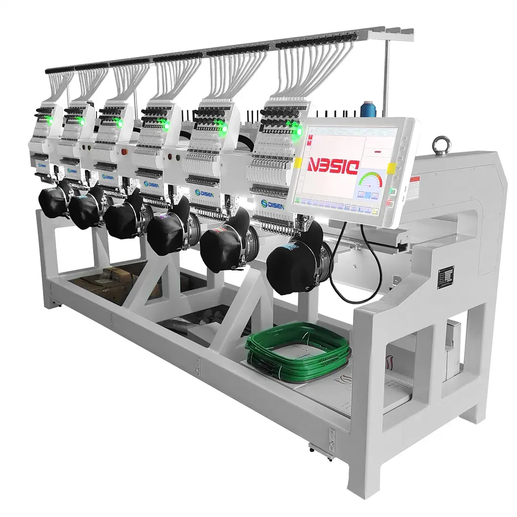 Профессиональная машина для вышивки на футболках 6 головок