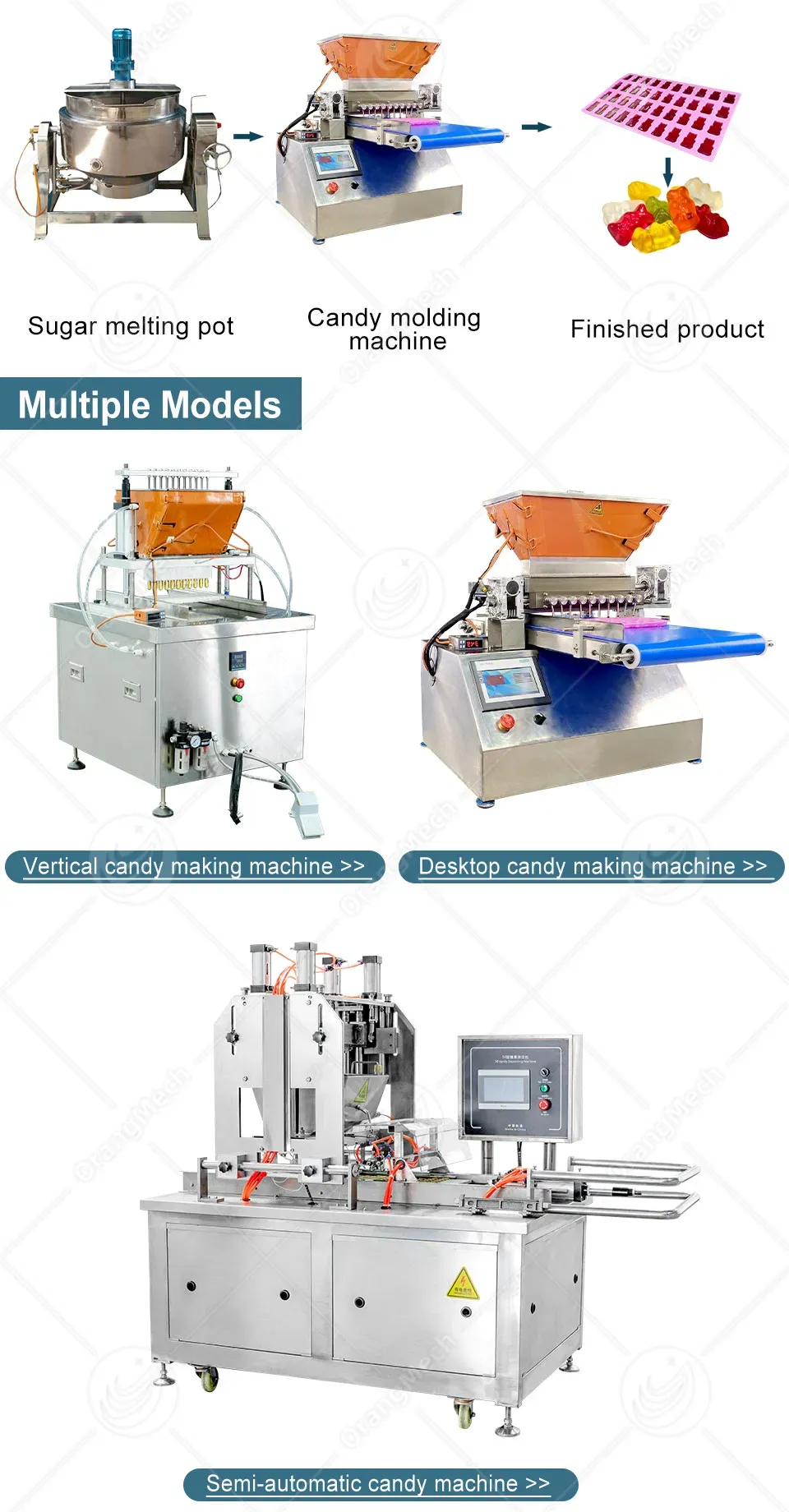 Машина для производства сладких фруктовых желе и мягких медовых конфет 4