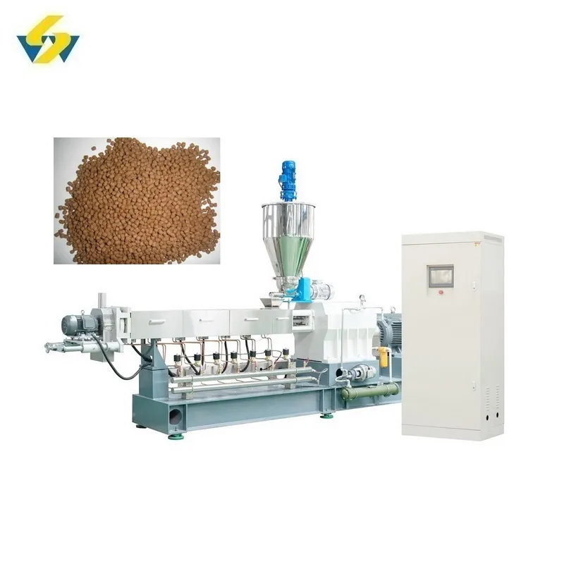 Производственная линия машин для экструзии плавающих рыбных кормов с двойным винтовым экструдером
