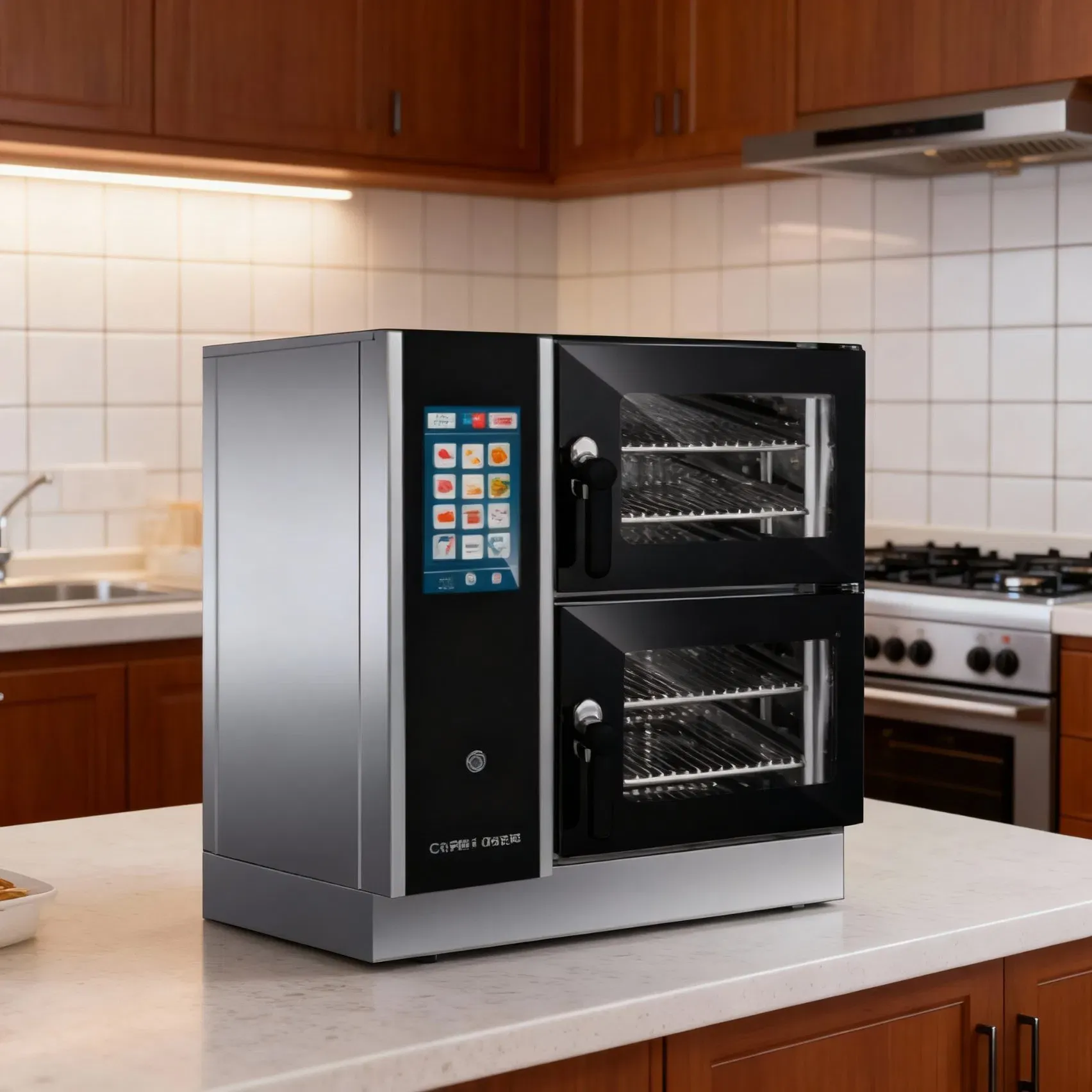 Профессиональная комбинированная паровая печь для выпечки и жарки 2