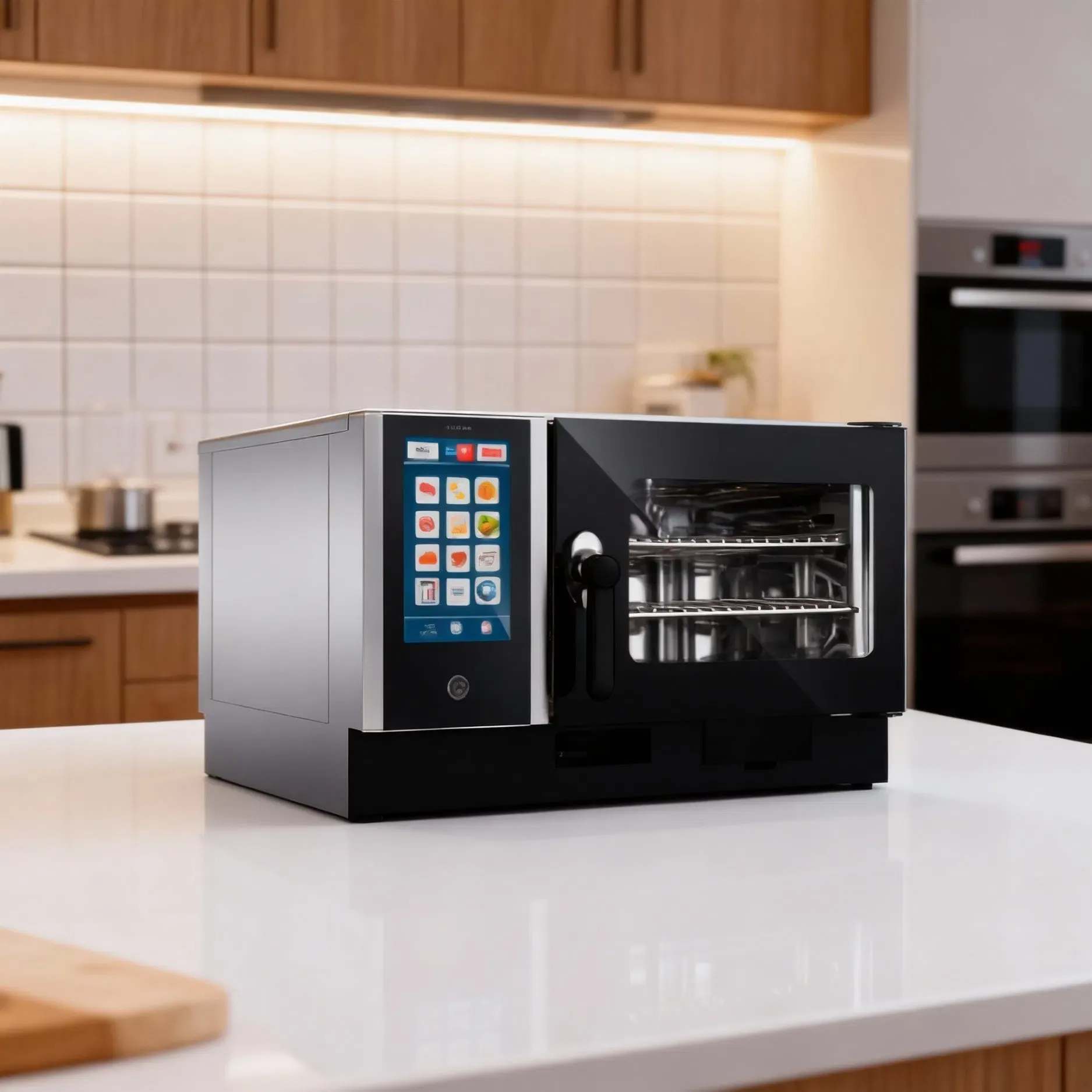 Профессиональная комбинированная паровая печь для выпечки и жарки 3