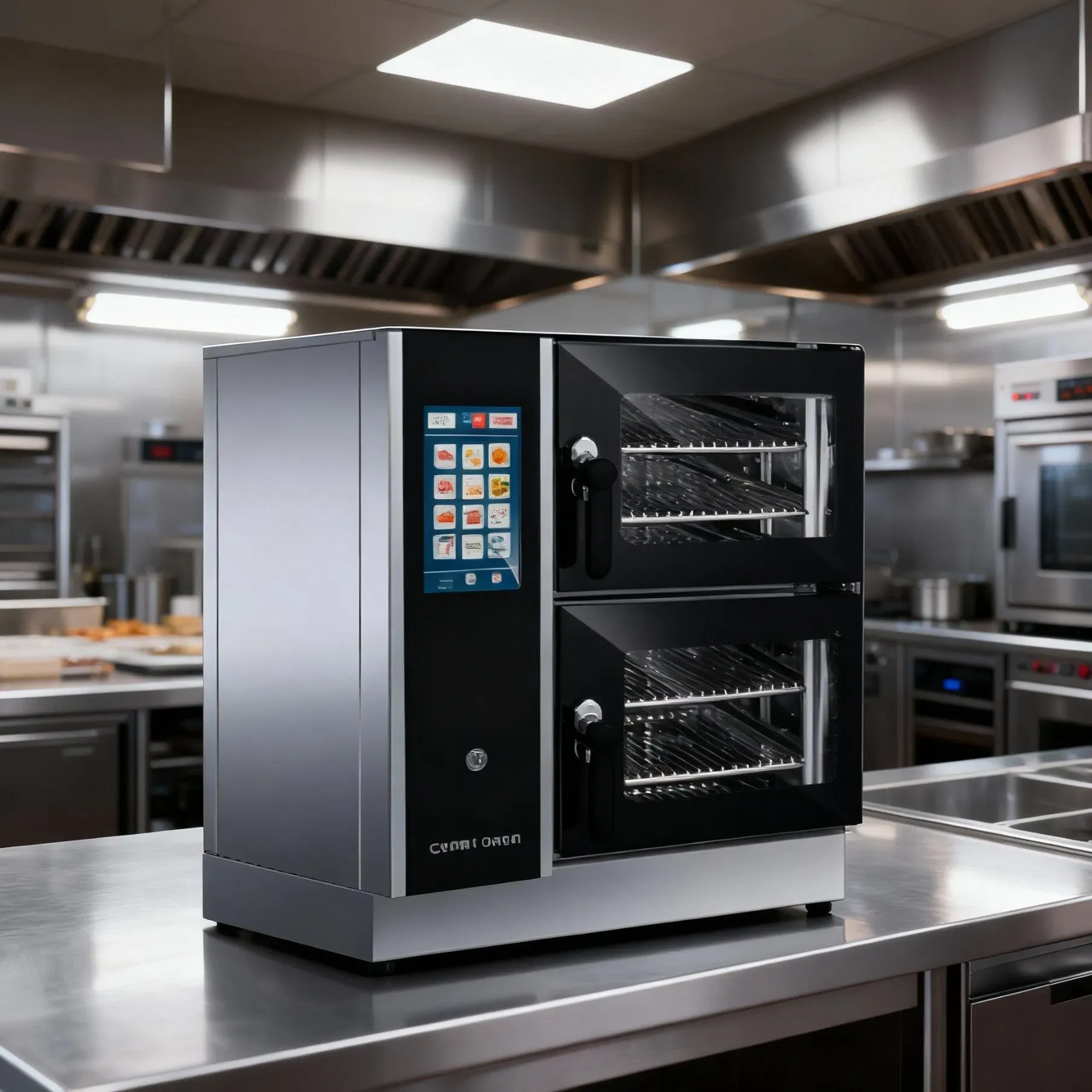 Профессиональная комбинированная паровая печь для выпечки и жарки 4