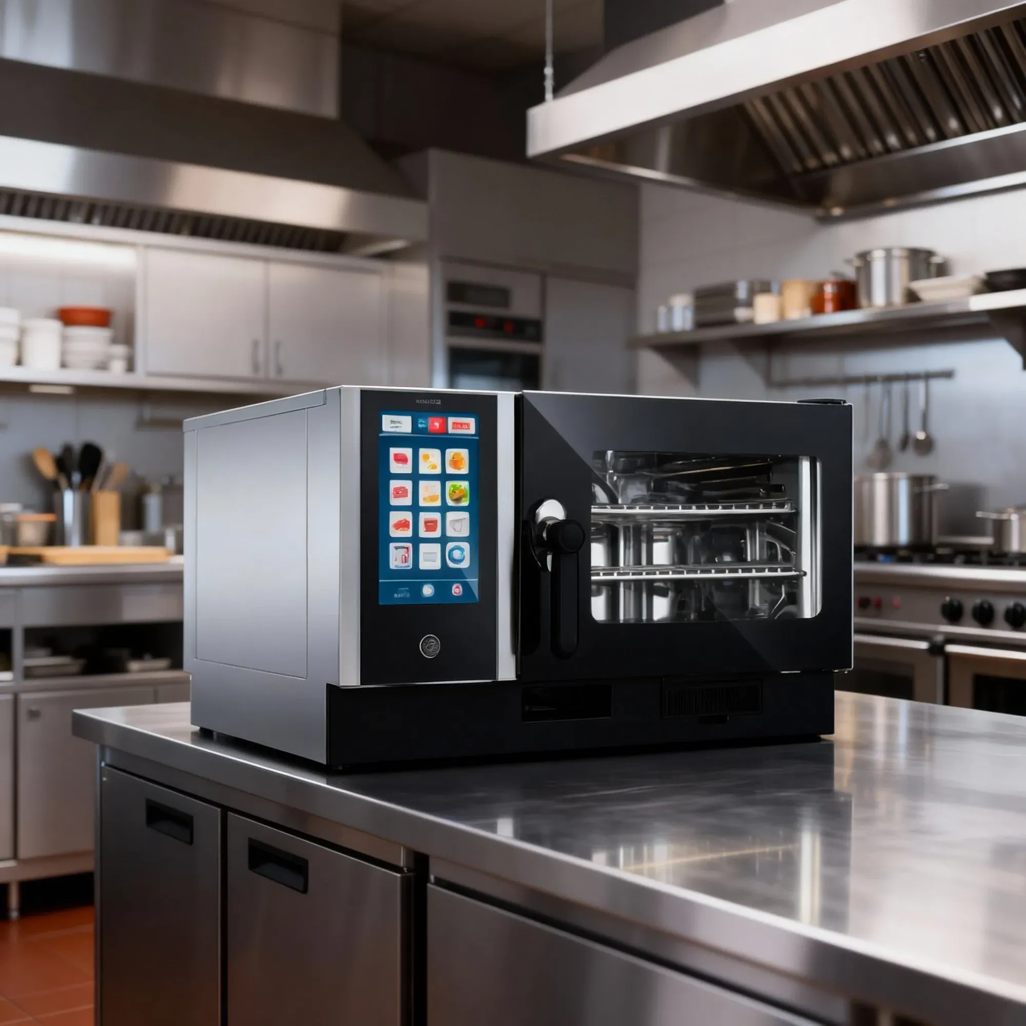 Профессиональная комбинированная паровая печь для выпечки и жарки 5