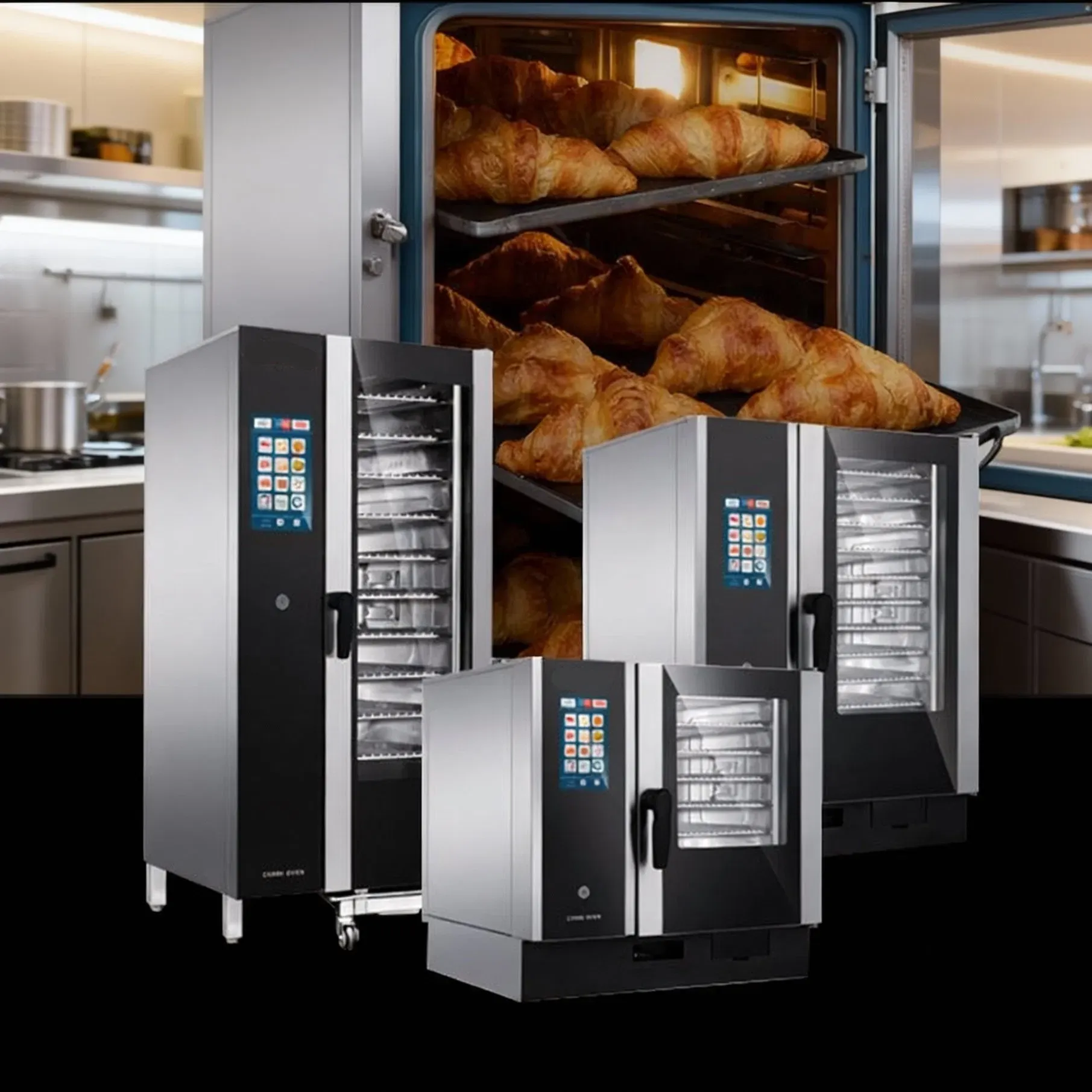 Коммерческая комбинированная паровая печь для профессиональной выпечки и жарки 3