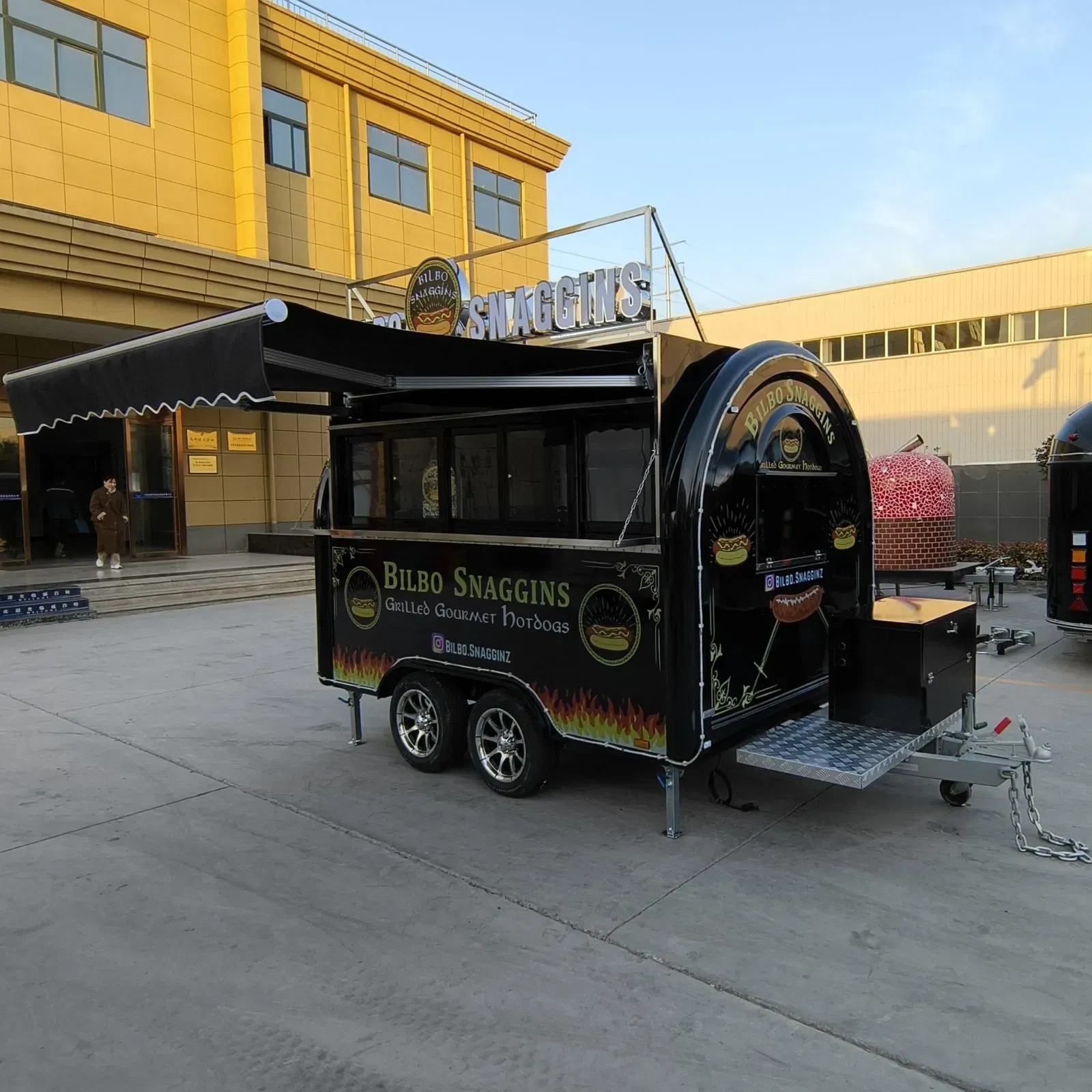 Мобильный уличный трейлер для еды из оцинкованной стали и нержавеющей стали 4