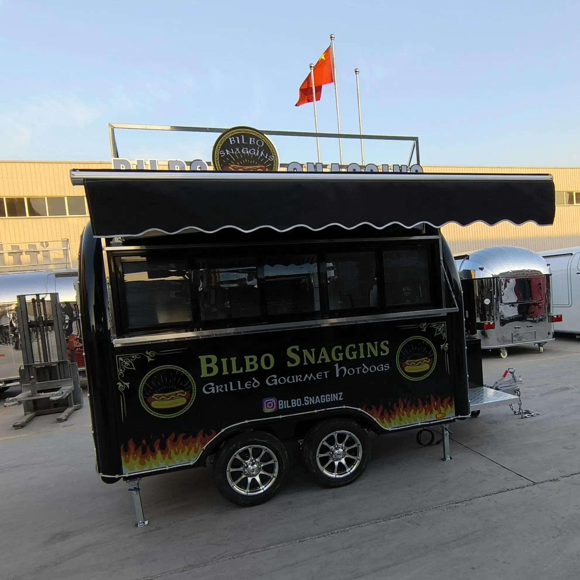 Мобильный уличный трейлер для еды из оцинкованной стали и нержавеющей стали 5