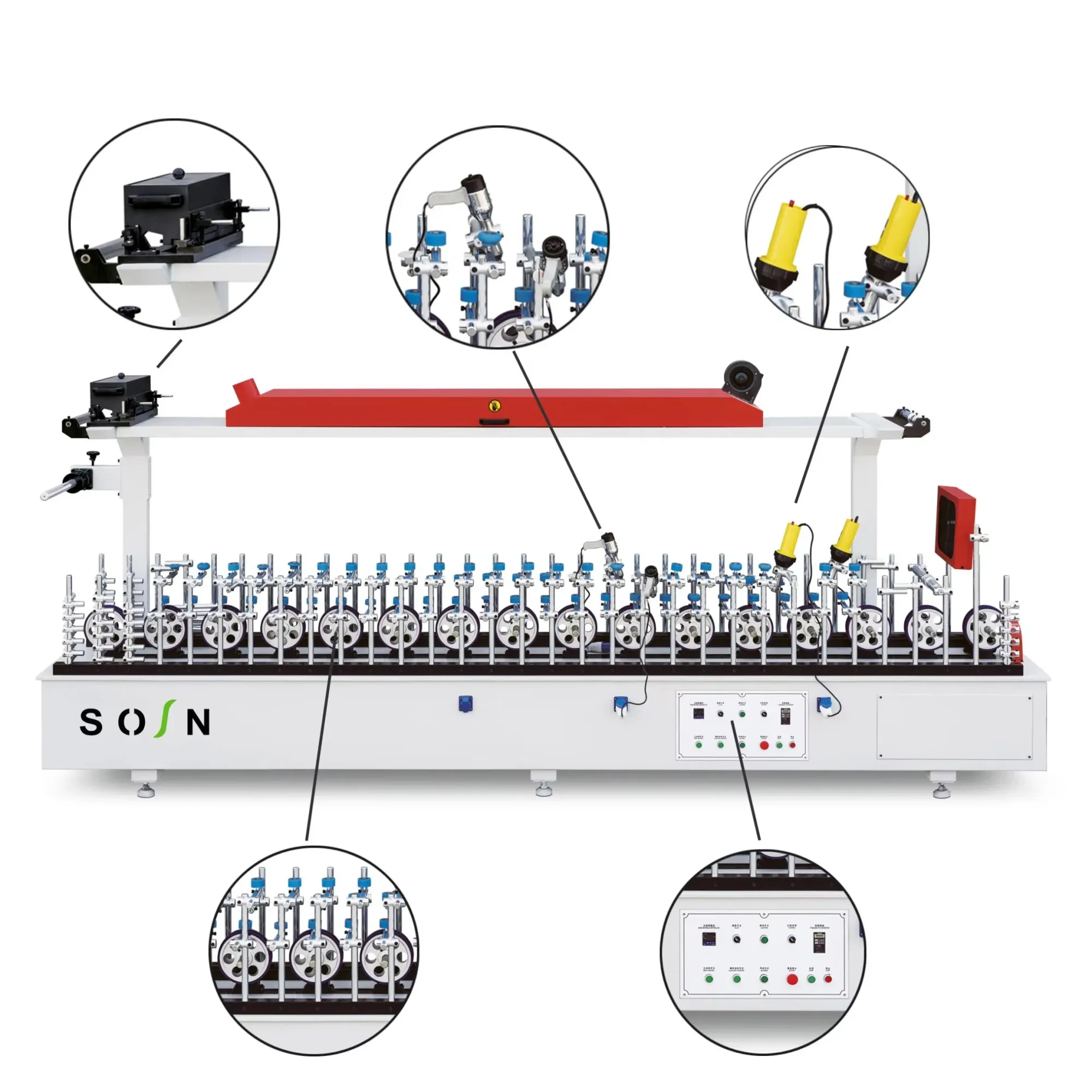 Машина для обертывания декоративной пленкой профиля дверной рамы