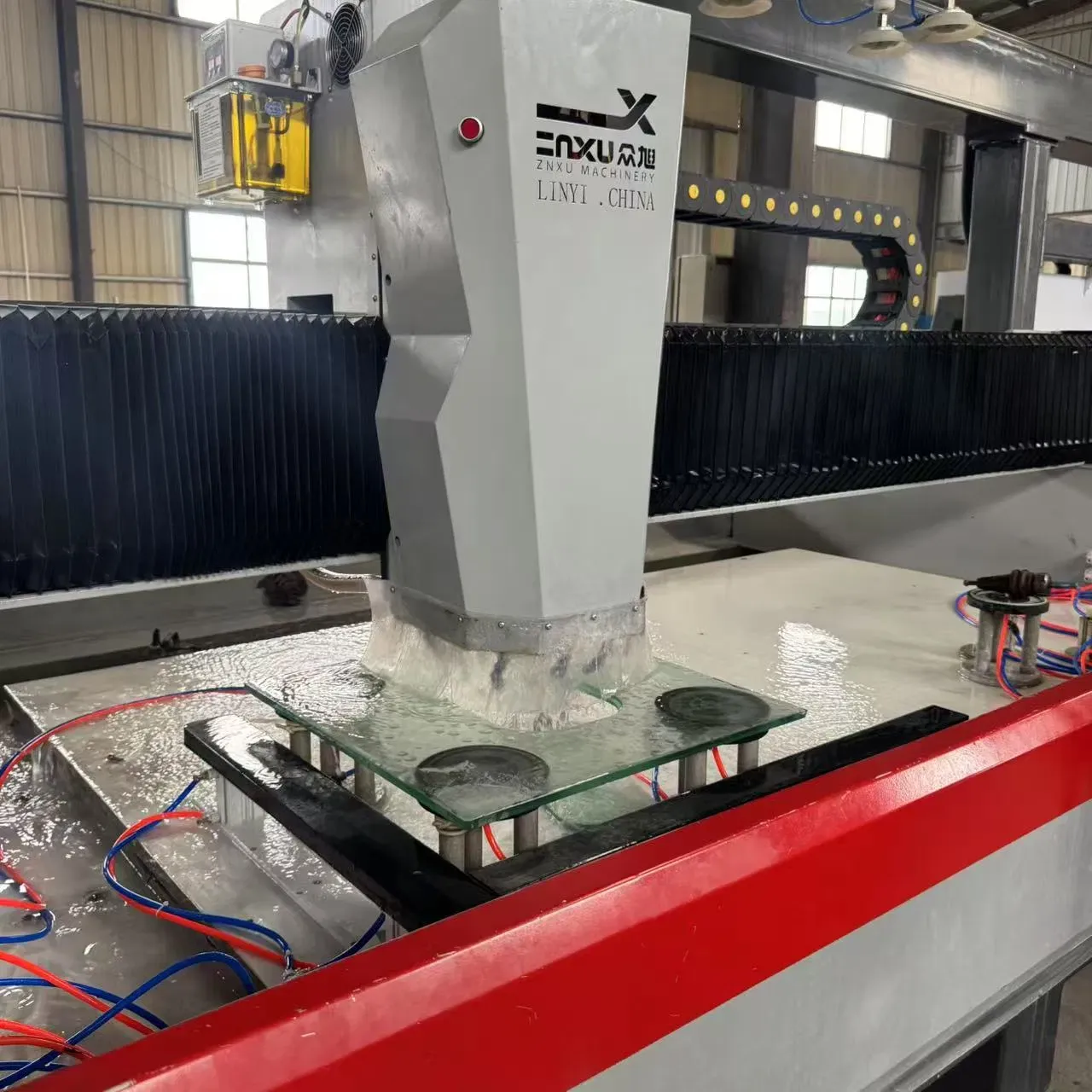 Двусторонняя стеклянная полировка цифровой фрезерный станок для стекла 4