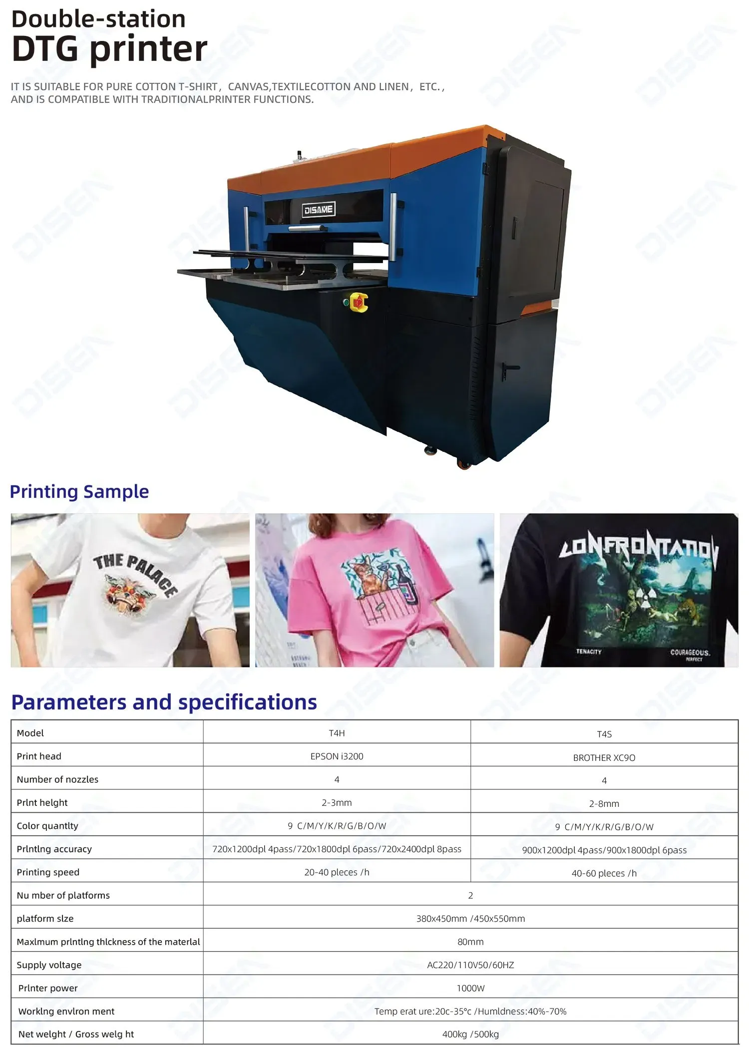 Автоматическая многоцветная машина для печати на футболках DTG с двумя станциями 3
