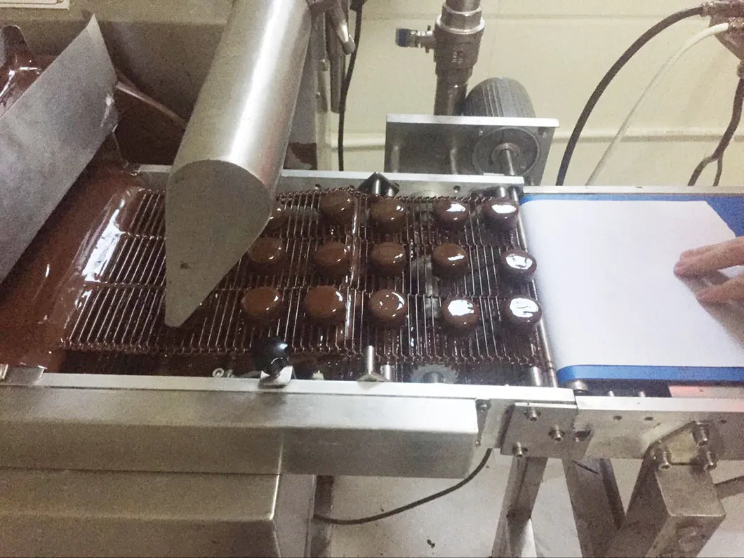 Машина для обсыпки сухофруктов и линия для покрытия мороженого шоколадом 6