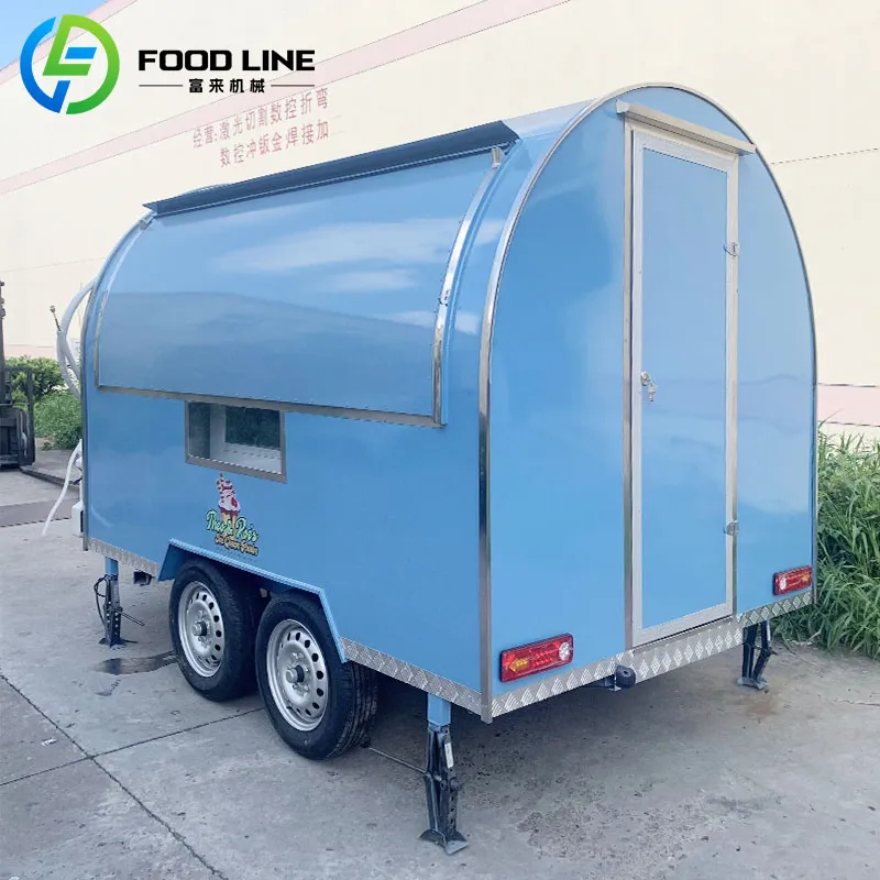 Прочный индивидуализированный круглый мобильный грузовик коммерческой кухни фуд-трейлер