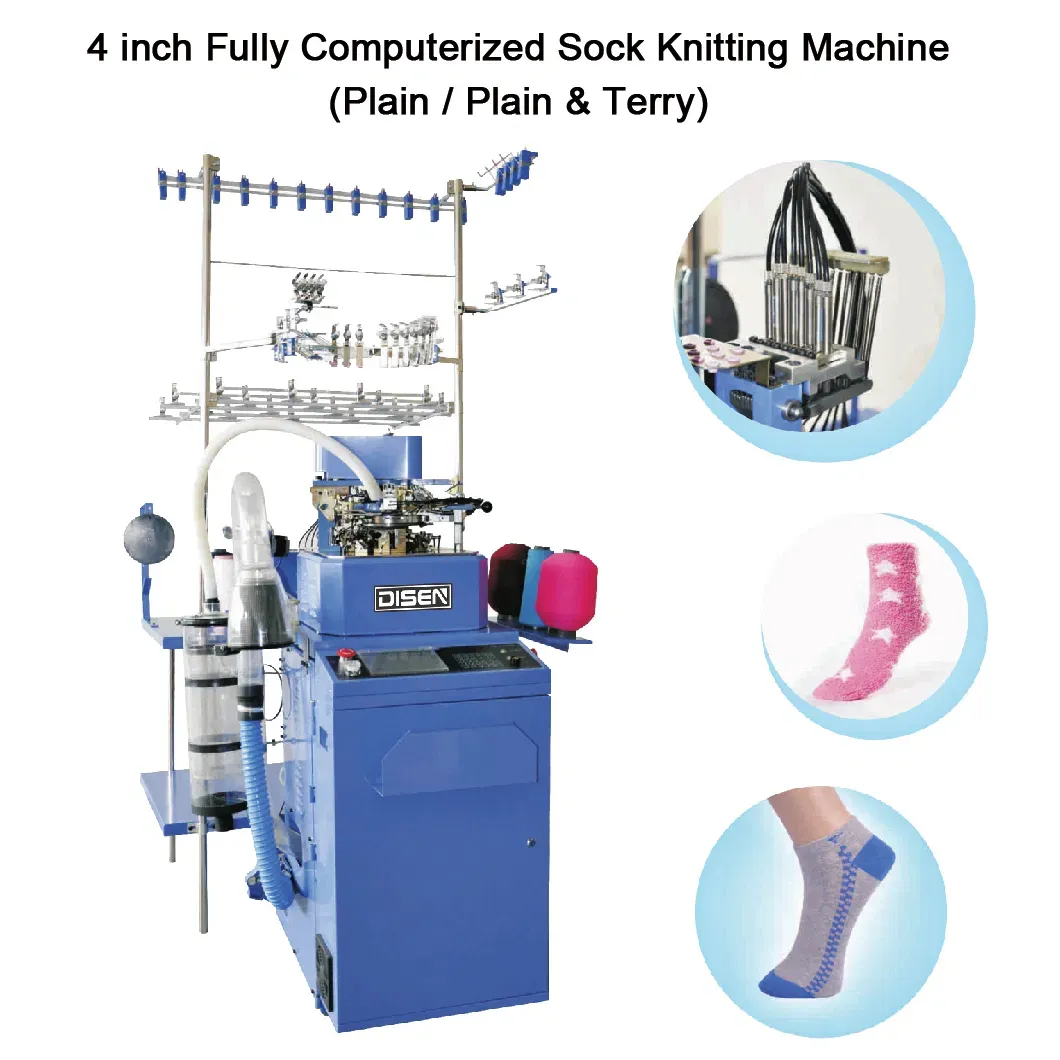 Автоматическая компьютеризированная машина для вязания носков 3.5-3.75-4 дюймовая жаккардовая 4