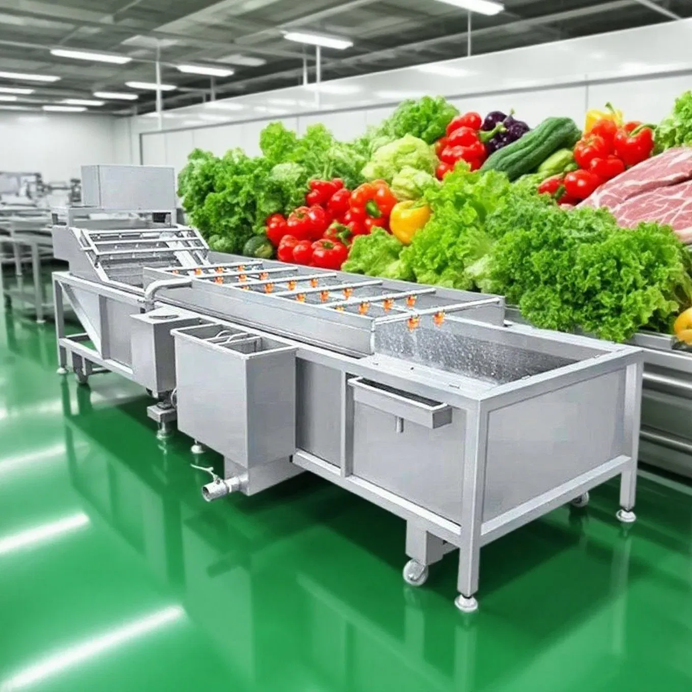 Автоматическая машина для мытья овощей и фруктов с пузырьковым воздухом 2