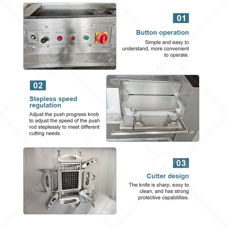 Электрическая машина для нарезки кубиками фруктов, овощей и мяса 4
