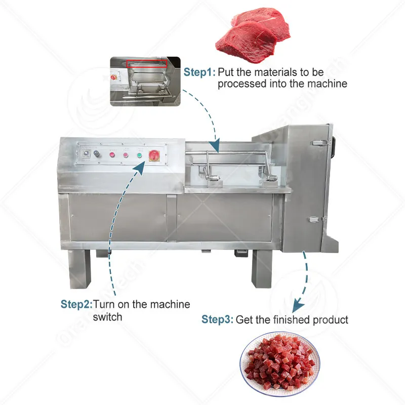 Электрическая машина для нарезки кубиками фруктов, овощей и мяса 3