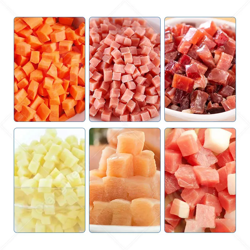 Электрическая машина для нарезки кубиками фруктов, овощей и мяса 6