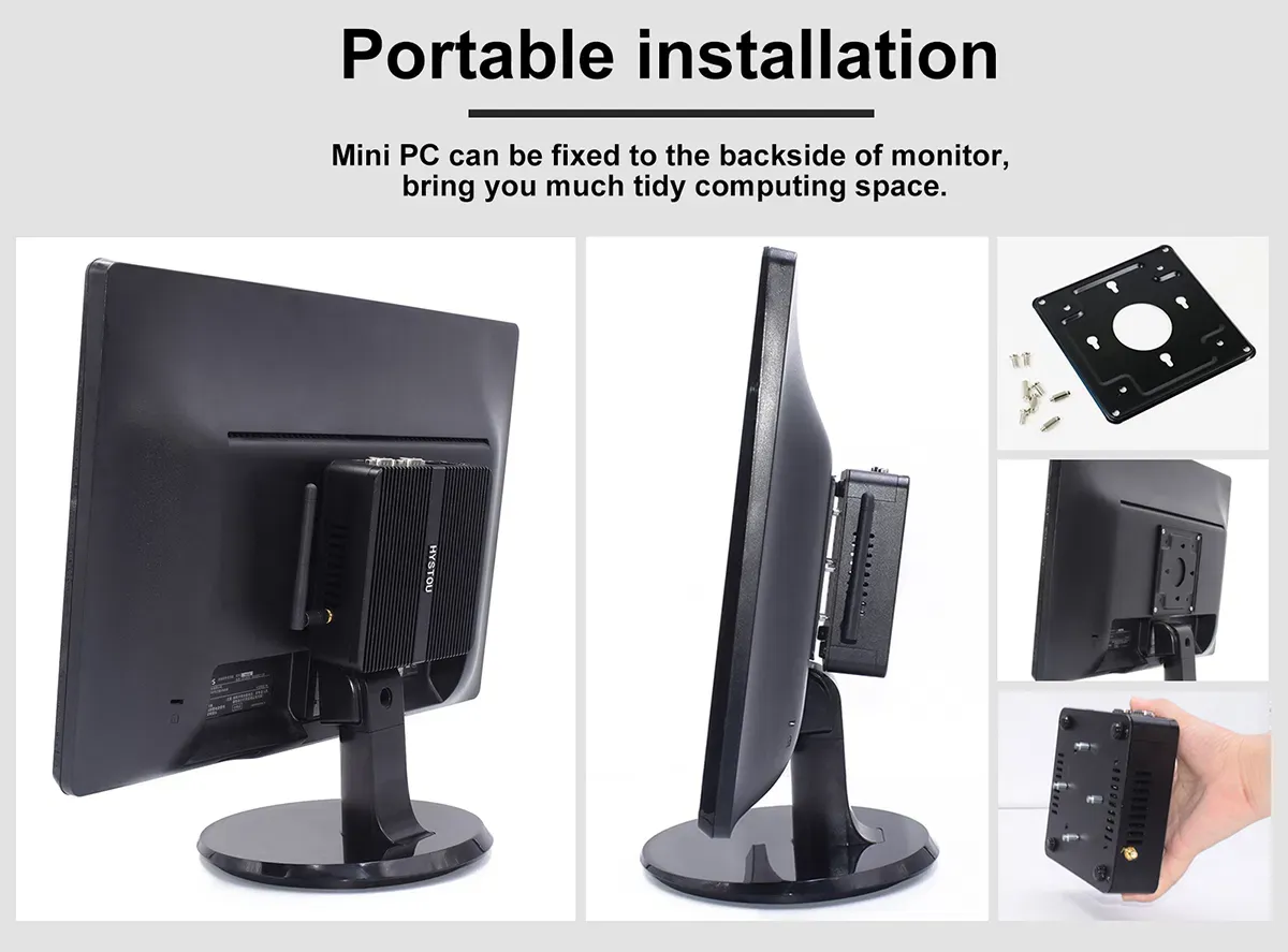 Встраиваемый сервер с четырьмя ядрами J4125 64GB SSD промышленный мини-ПК 5