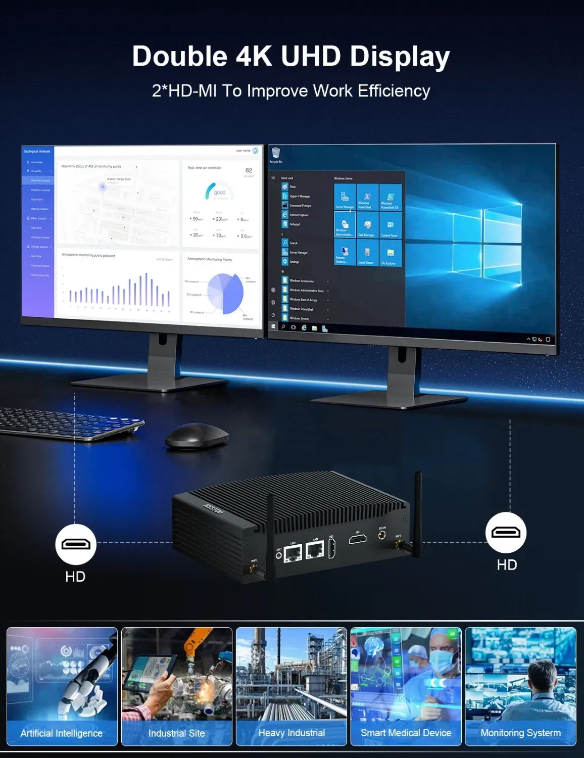 Безвентиляторный промышленный мини-ПК с процессором Intel Core i7 4