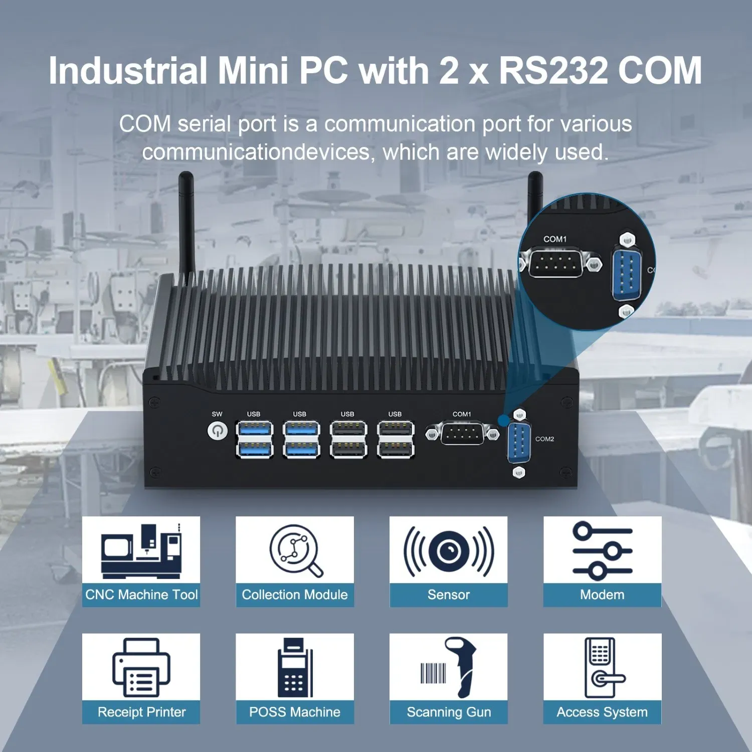 Безвентиляторный промышленный мини-ПК с процессором Intel Core i7 6