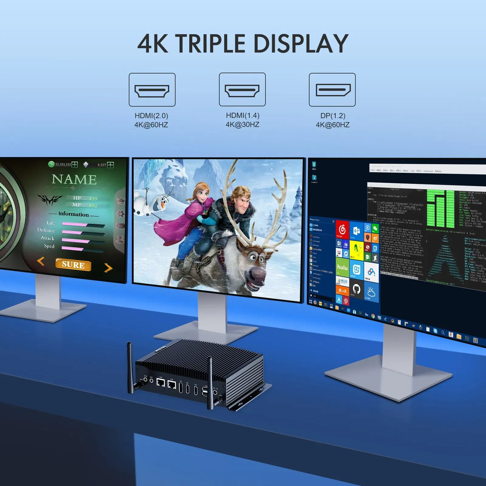 Безвентиляторный промышленный мини-ПК HYSTOU с Intel Core i7 и 64GB ОЗУ 5