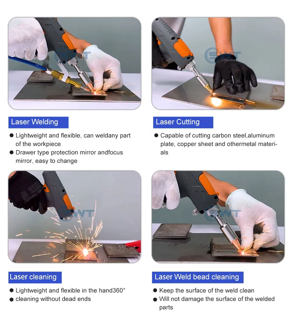 Фиброволоконный ручной сварочный аппарат для алюминия, нержавеющей стали, меди 4