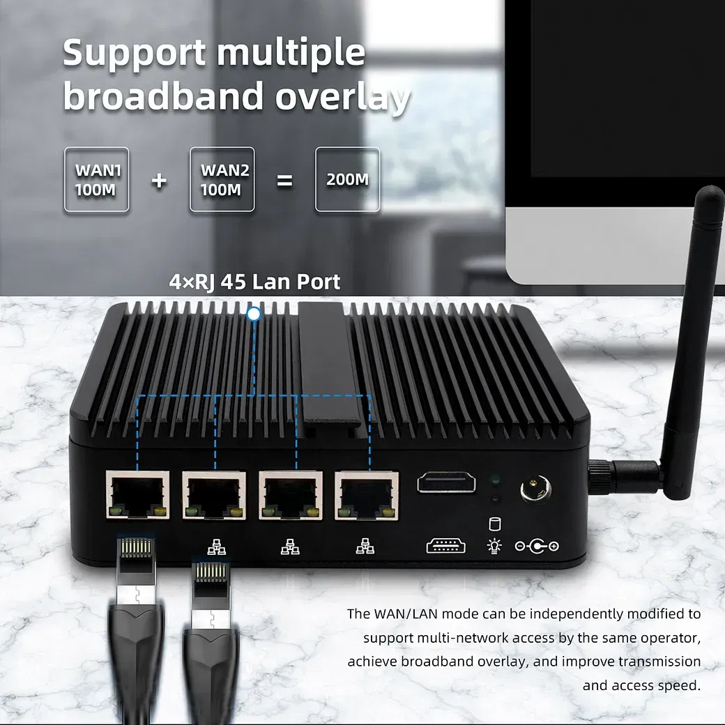 Профессиональный мини-ПК HYSTOU H3-J4125 с 4 LAN 5