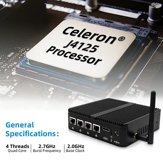 Профессиональный мини-ПК HYSTOU H3-J4125 с 4 LAN 3