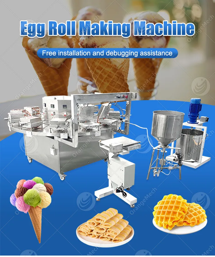 Автоматическая машина для приготовления вафельных трубочек с сахаром для мороженого 2