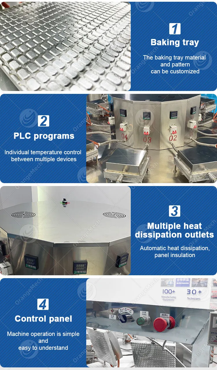 Автоматическая машина для приготовления вафельных трубочек с сахаром для мороженого 3